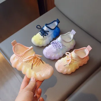 Модная детская обувь с рисунком осьминога, сетчатые трикотажные дышащие детские кроссовки, легкая нескользящая обувь на мягкой подошве для малышей 21-38